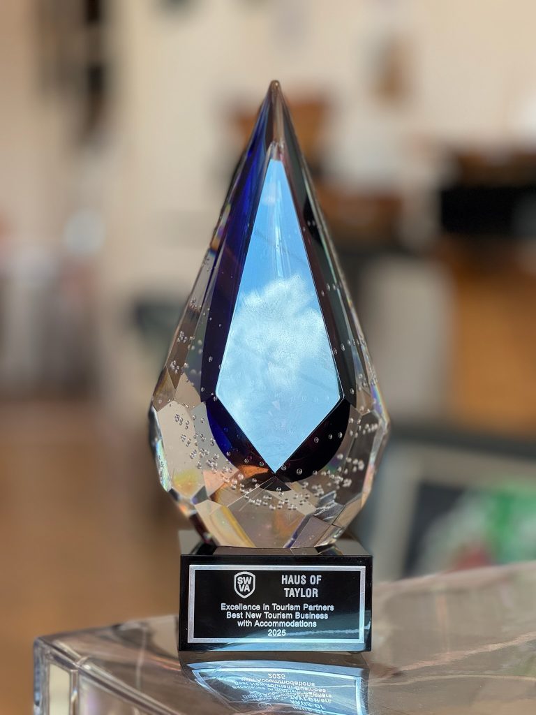 Haus of Taylor Excellence in Tourism Partners Best New Tourism Business with Accommodations